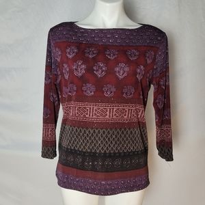 Burgundy 3/4 sleeve top